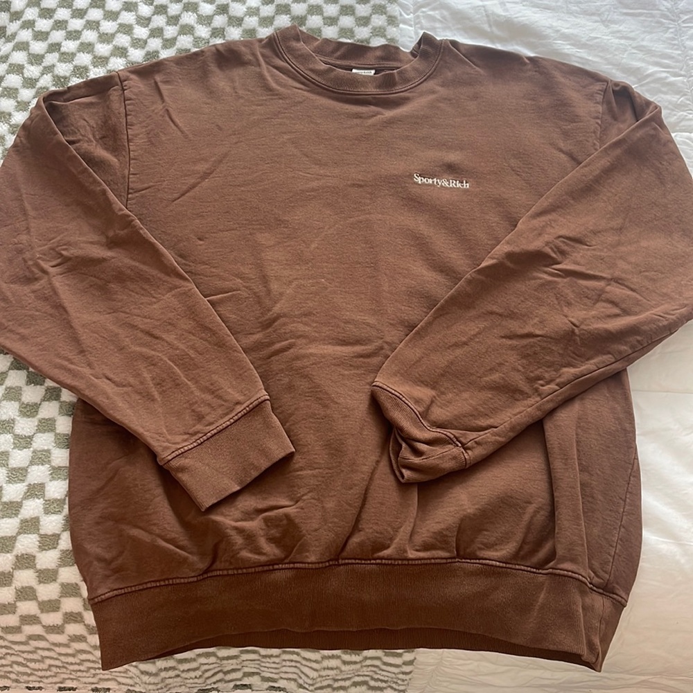 SPORTY & RICH CHOCOLATE CREWNECK